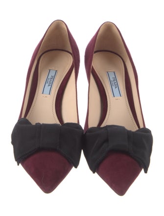 Prada Suede Colorblock Pattern Pumps