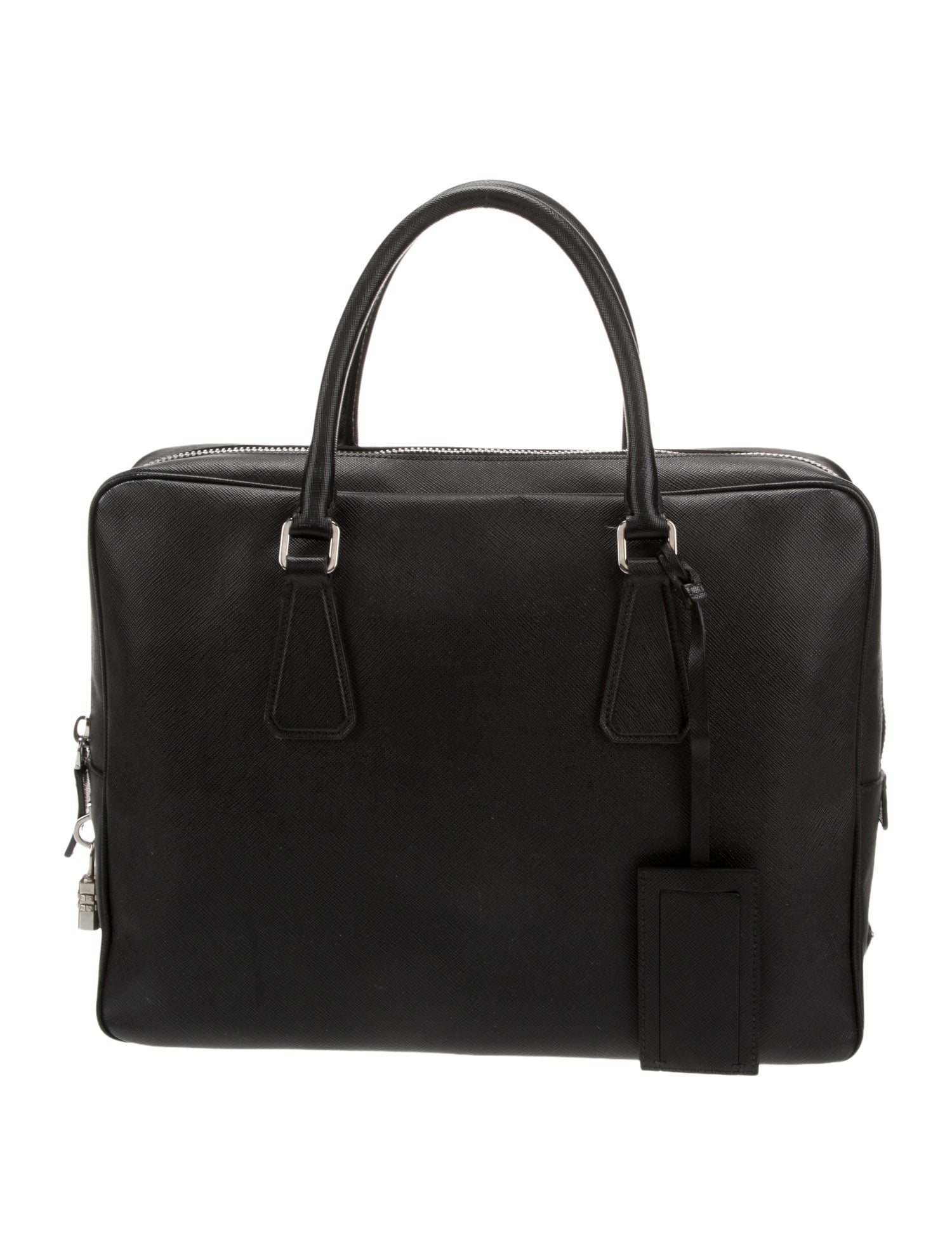 Prada Enameled Metal Triangle Briefcase