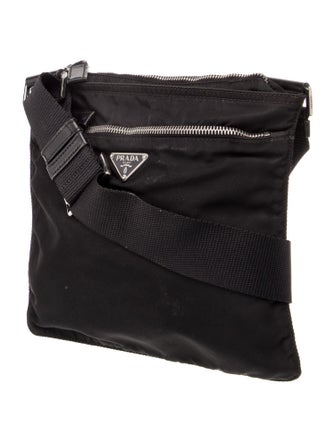 Prada Enameled Metal Triangle Crossbody Bag