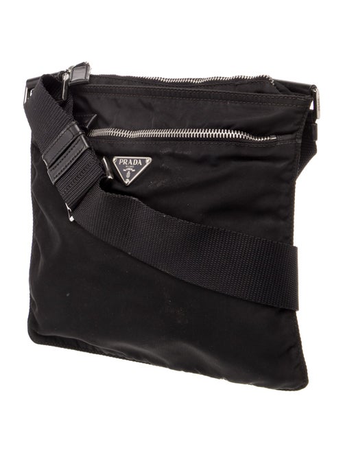 Prada Enameled Metal Triangle Crossbody Bag