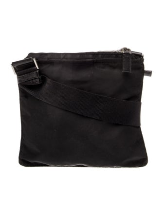 Prada Enameled Metal Triangle Crossbody Bag