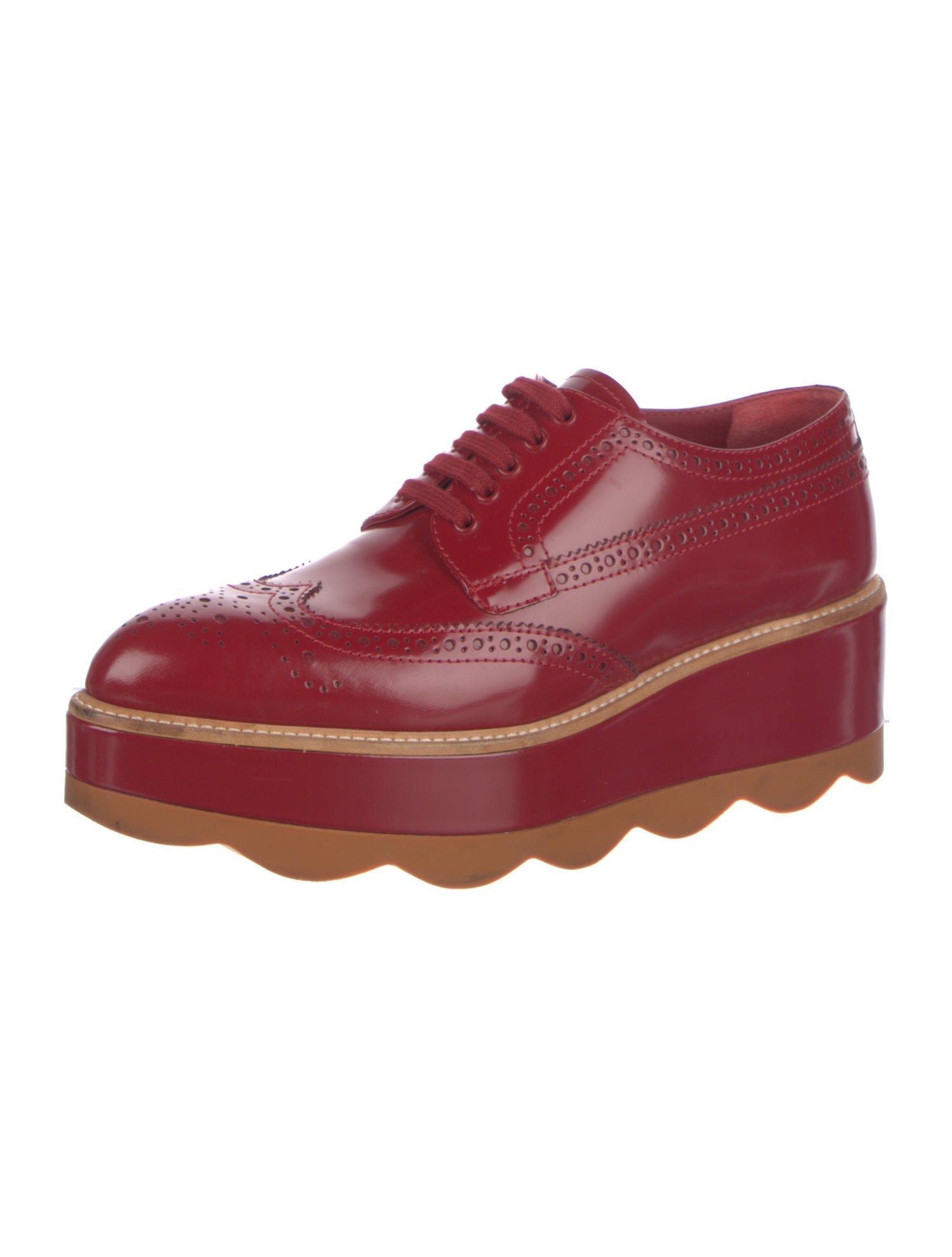 Prada Patent Leather Lasercut Accents Oxfords