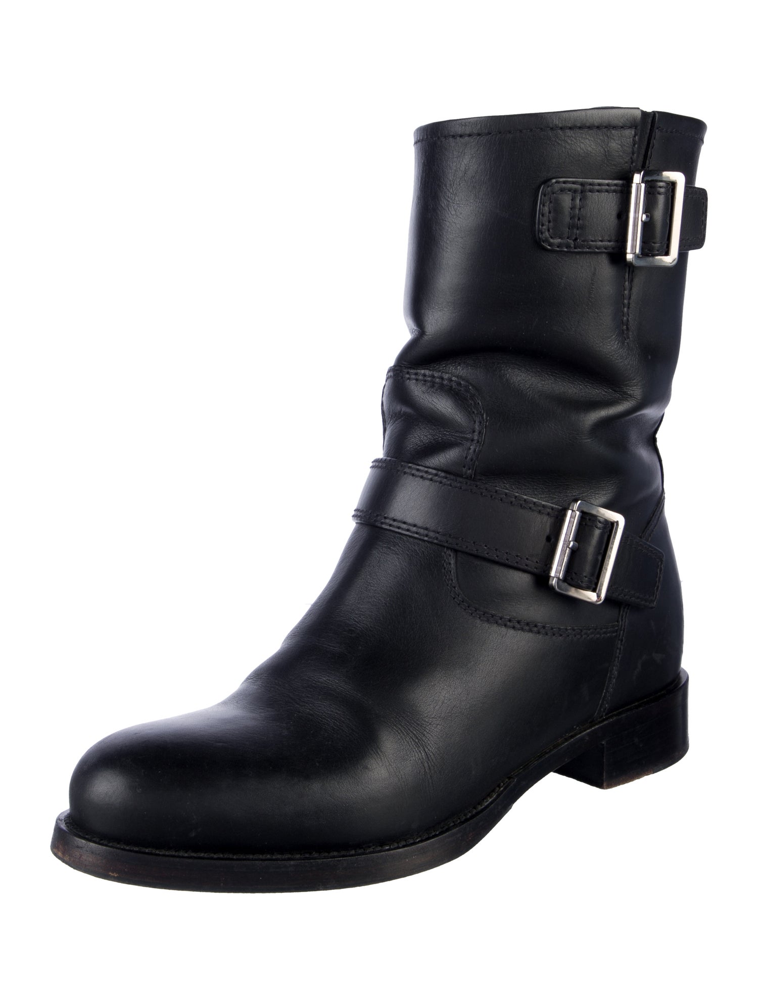 Prada Leather Moto Boots