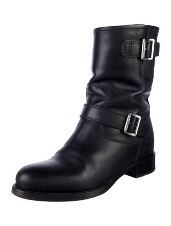 Prada Leather Moto Boots