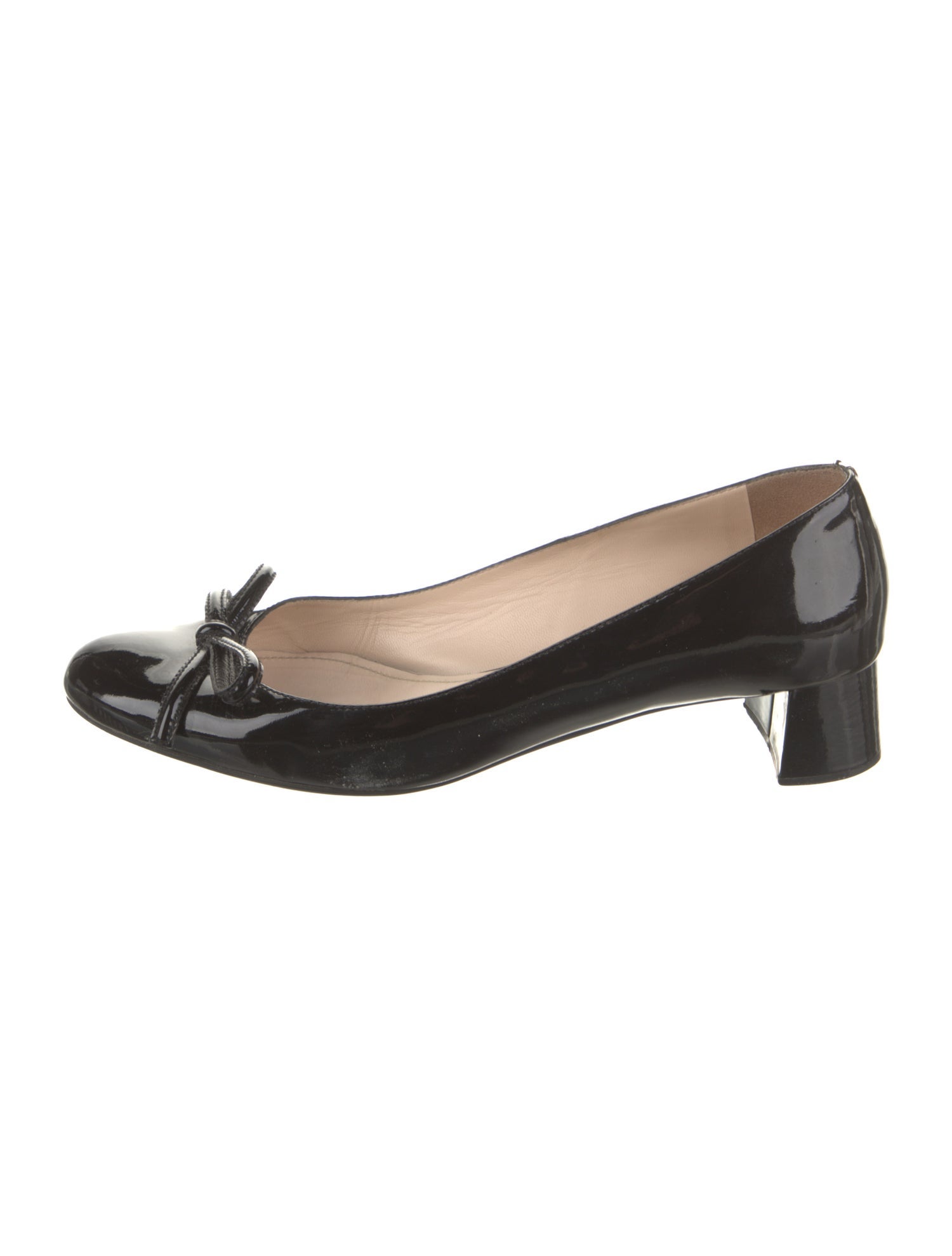 Prada Patent Leather Bow Accents Pumps