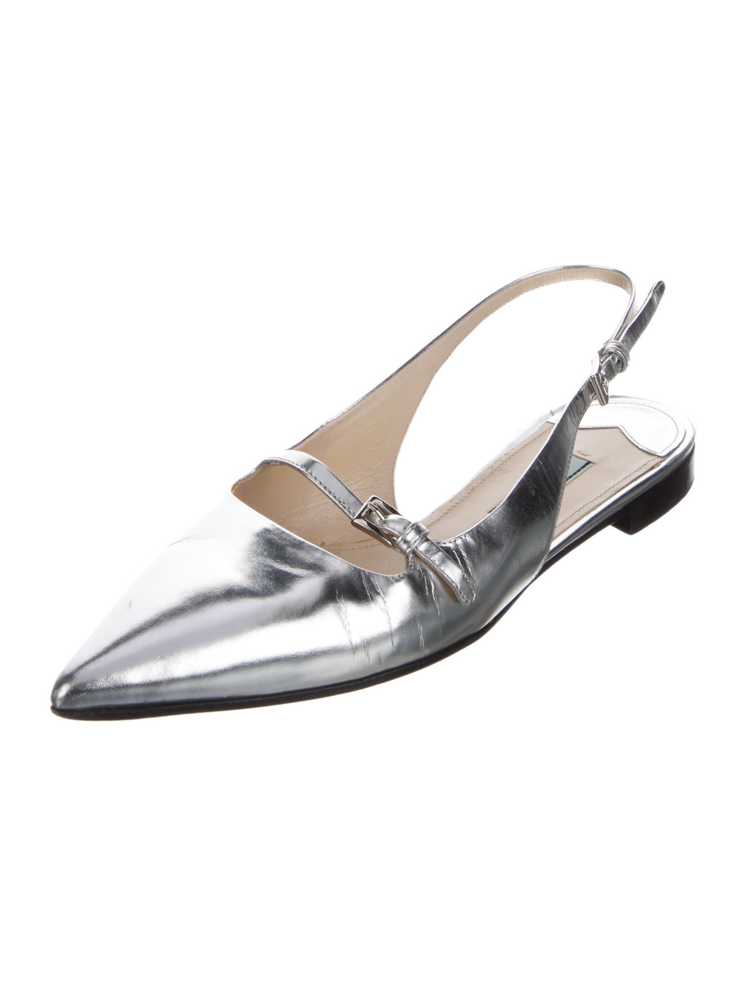 Prada Patent Leather Slingback Flats
