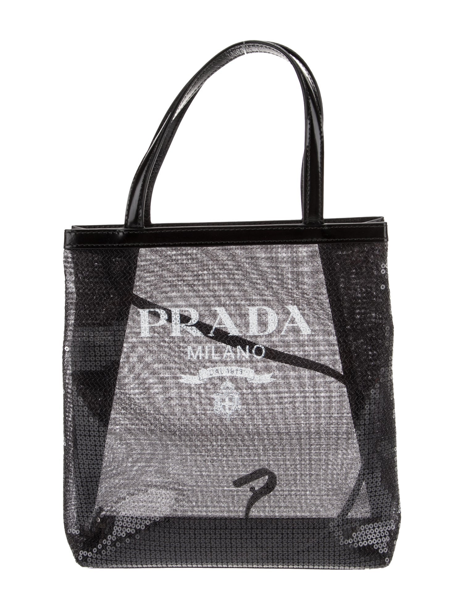 Prada Enameled Metal Triangle Tote