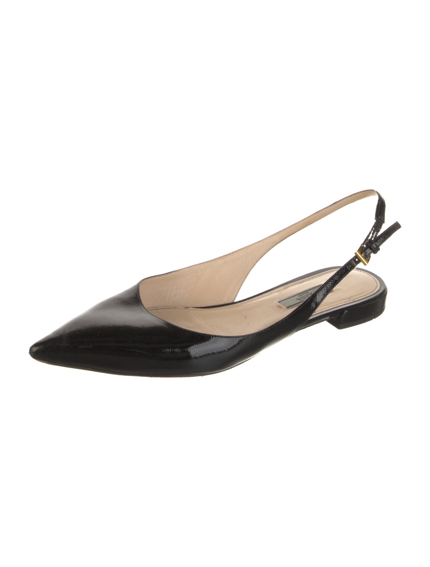 Prada Patent Leather Slingback Flats