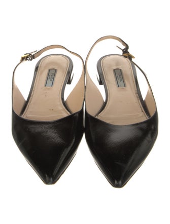 Prada Patent Leather Slingback Flats