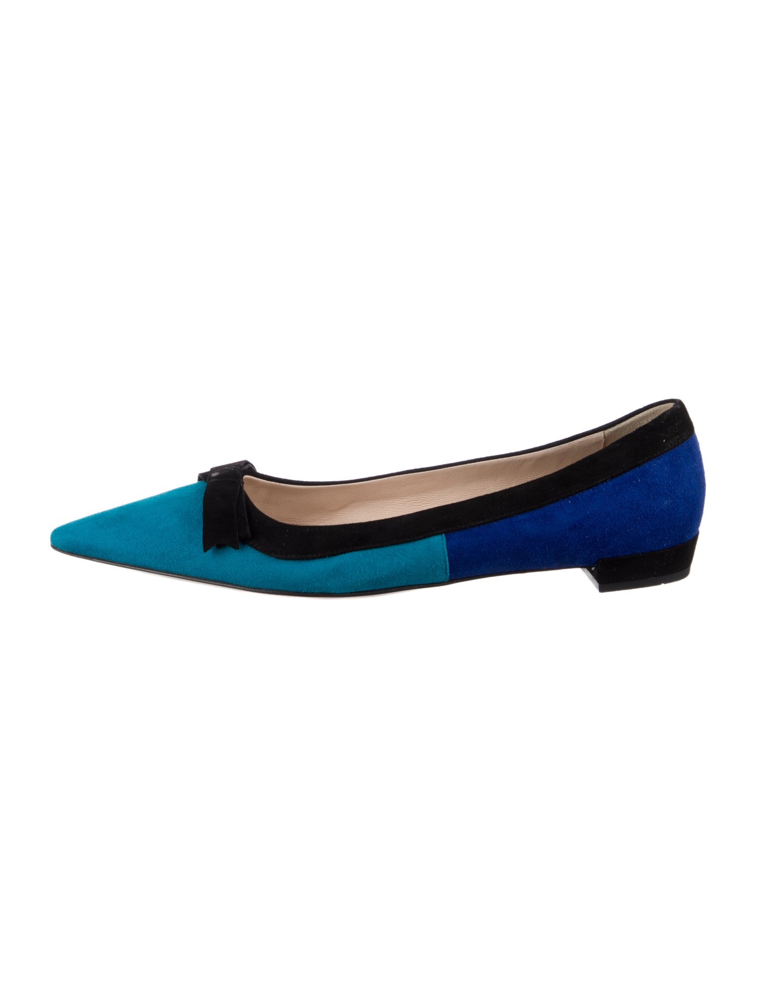 Prada Suede Colorblock Pattern Flats
