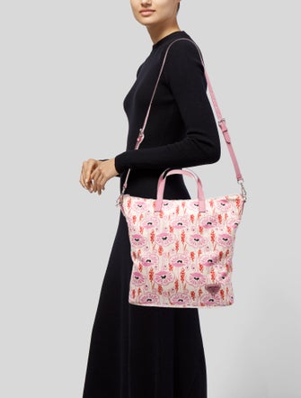 Prada Enameled Metal Triangle Fiocco