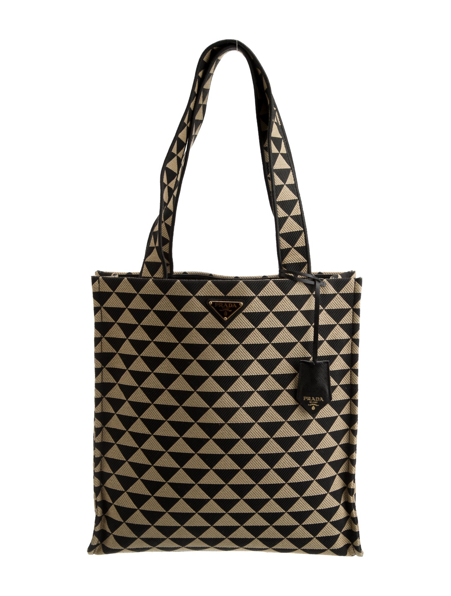 Prada Enameled Metal Triangle Symbole