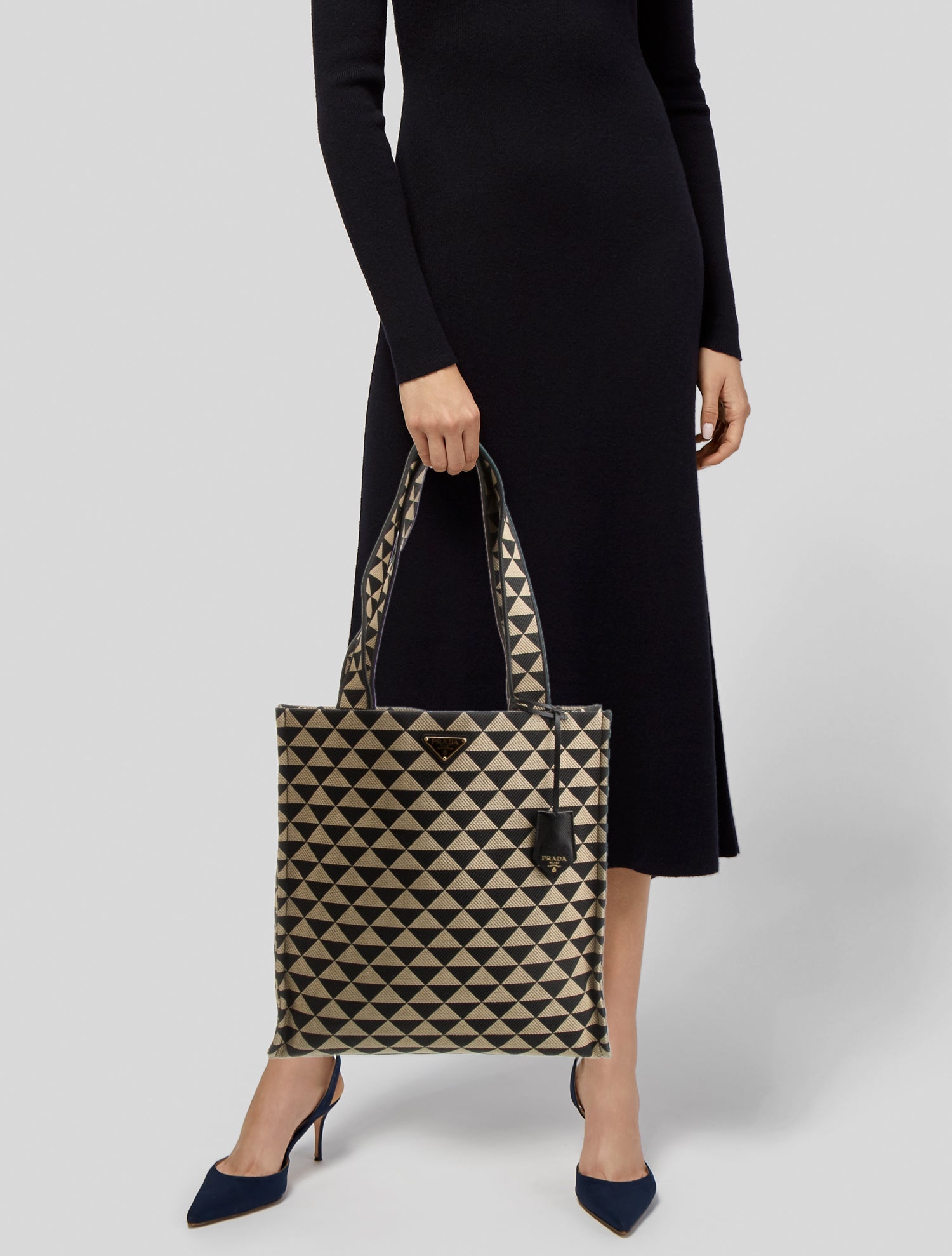 Prada Enameled Metal Triangle Symbole