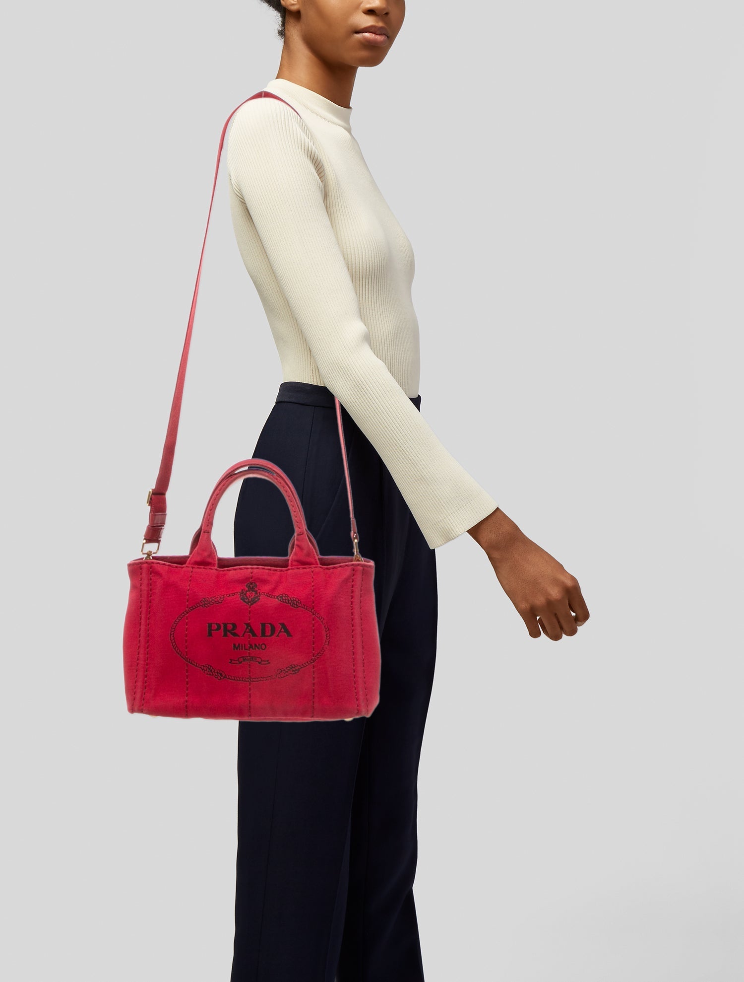 Prada Signature Canapa Logo Tote Small