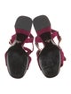 Prada Suede Fringe Trim Accent T-Strap Sandals