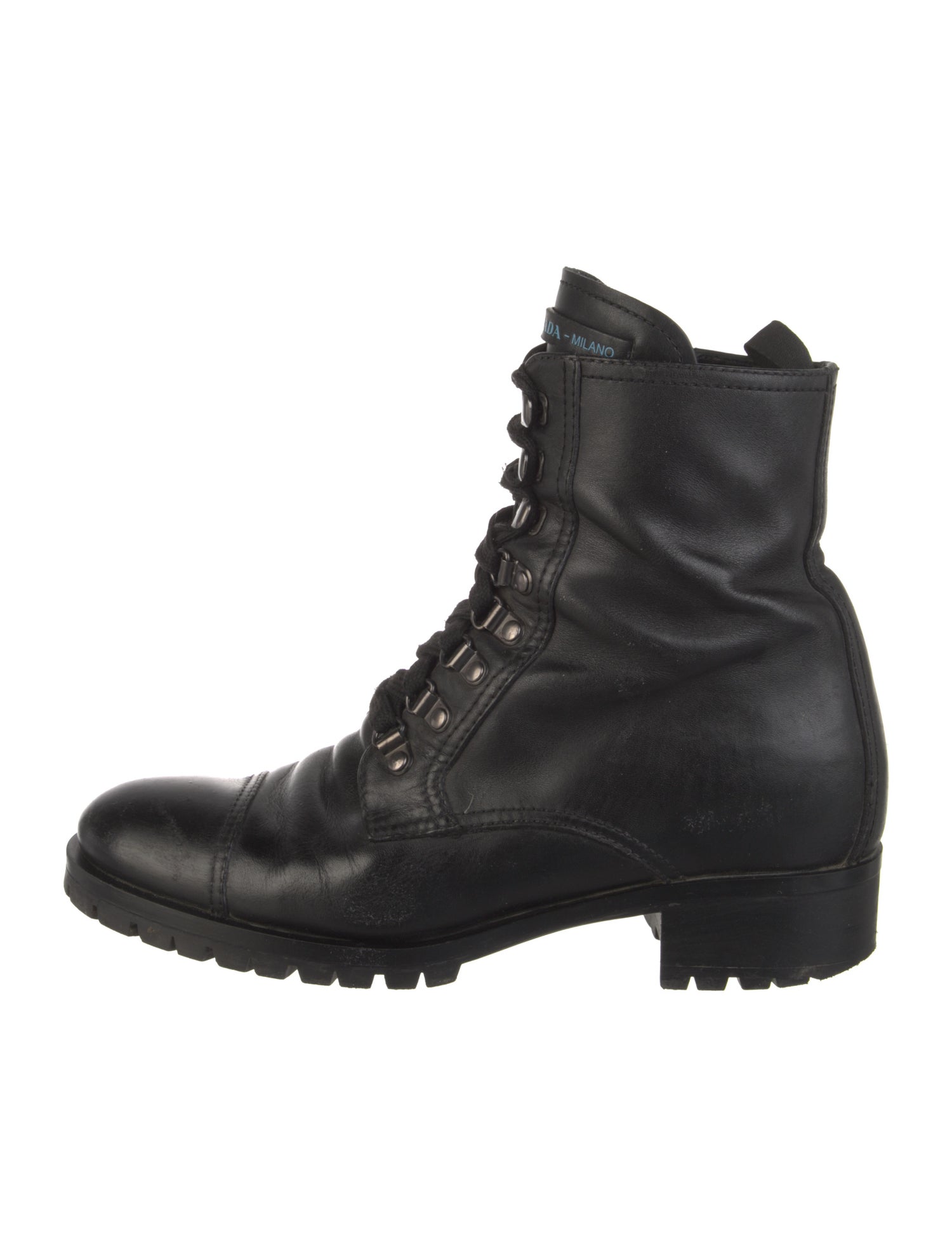Prada Leather Combat Boots