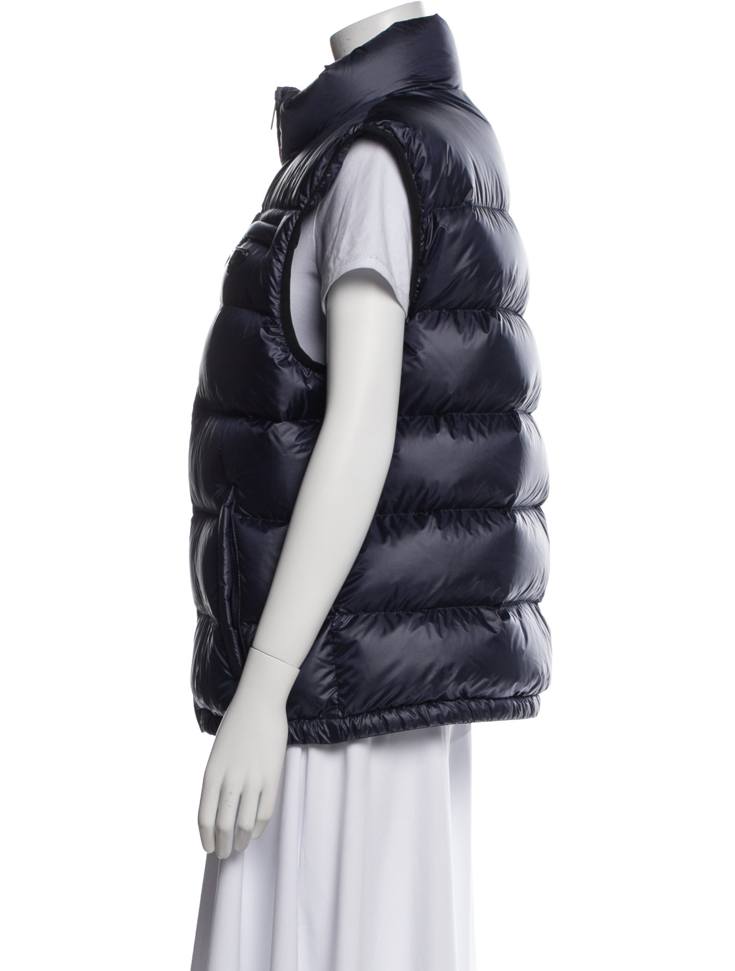 Prada 2017 Enameled Metal Triangle Puffer Coat