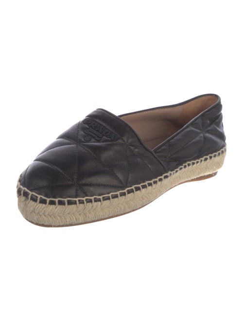 Prada Quilted Pattern Leather Espadrilles