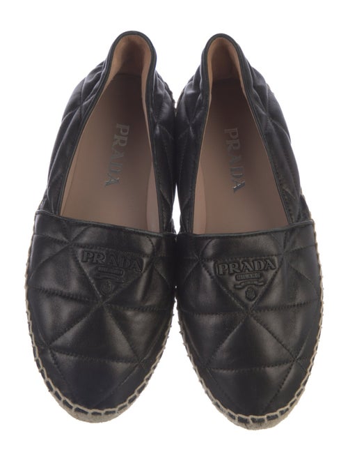 Prada Quilted Pattern Leather Espadrilles