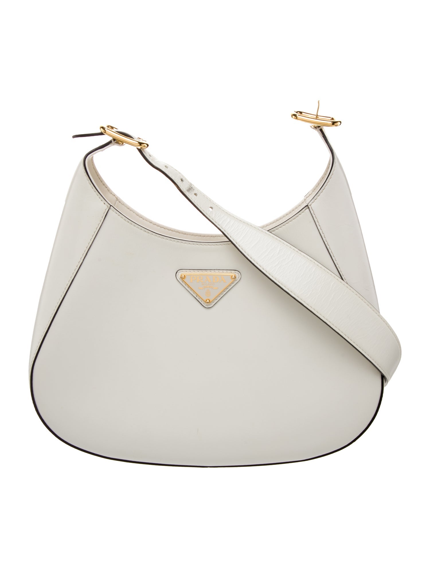 Prada Enameled Metal Triangle Cleo
