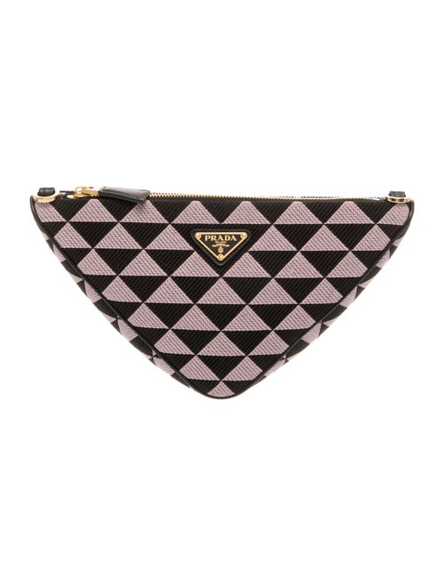 Prada Enameled Metal Triangle Triangle