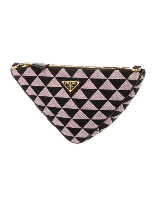 Prada Enameled Metal Triangle Triangle