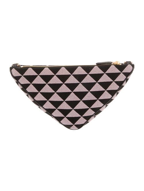 Prada Enameled Metal Triangle Triangle