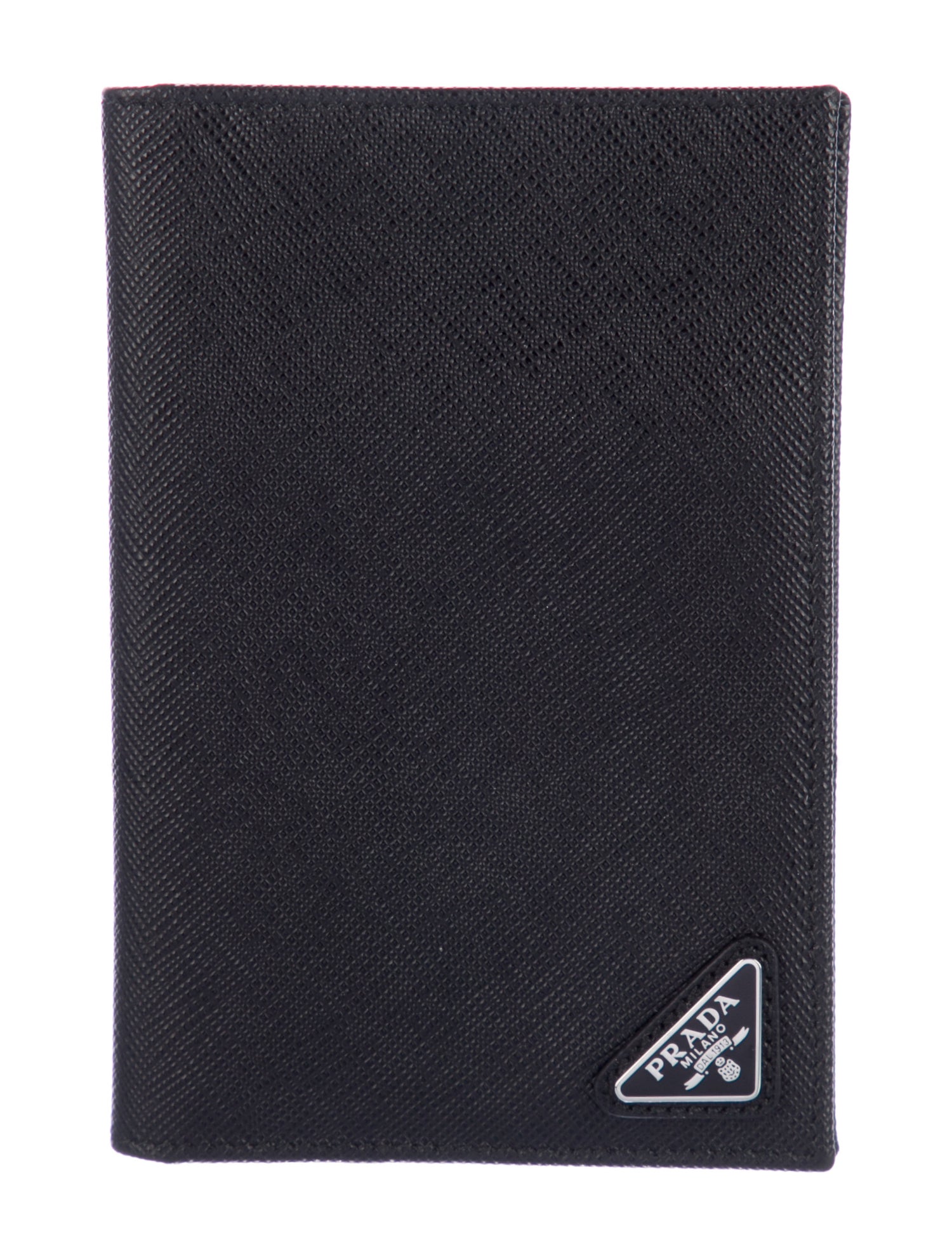 Prada Saffiano Triangle Leather Bifold Wallet