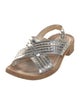 Prada Leather Whipstitch Trim Slingback Sandals