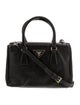 Prada Enameled Metal Triangle Galleria Double Zip Small
