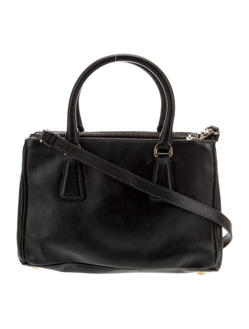 Prada Enameled Metal Triangle Galleria Double Zip Small