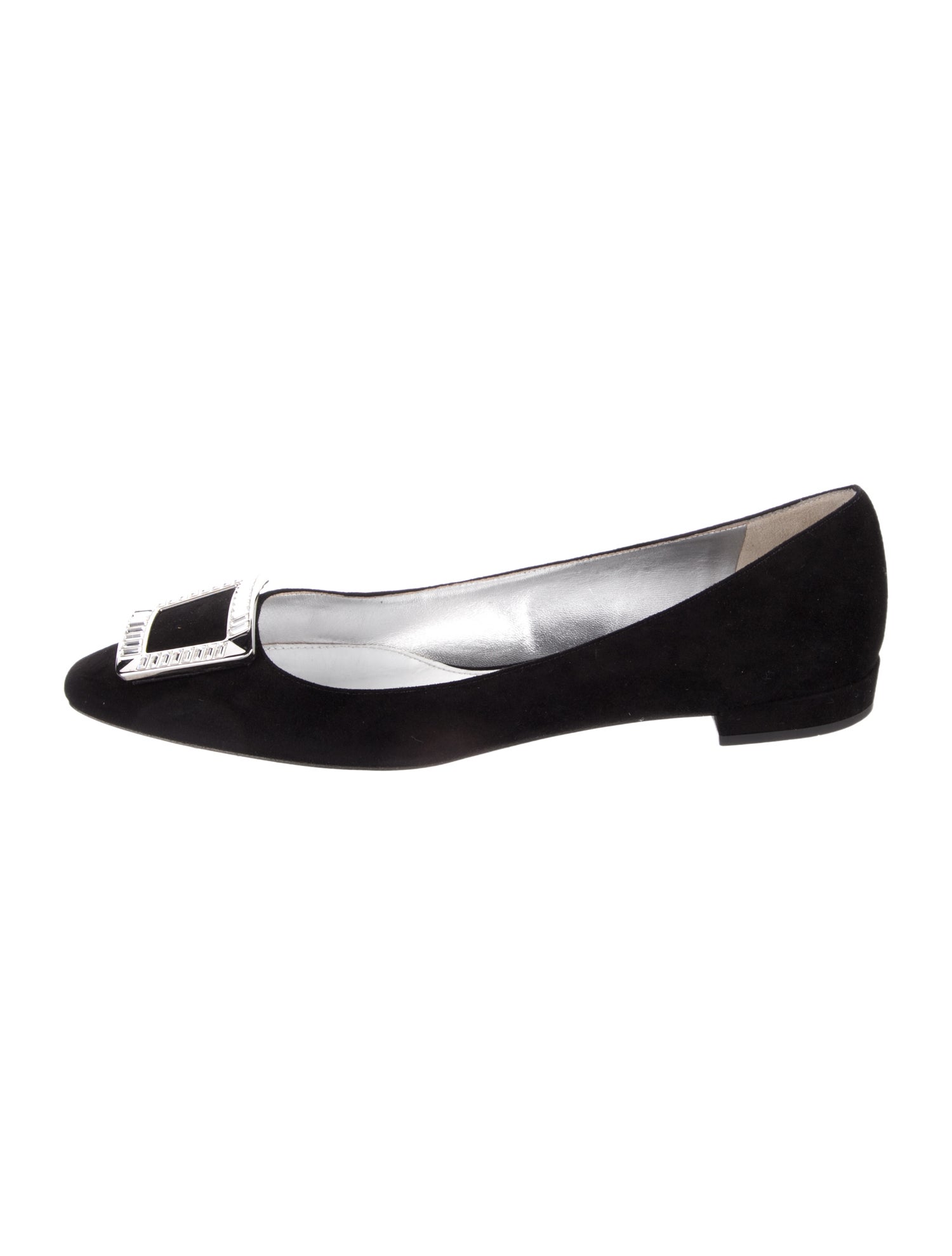 Prada Suede Crystal Embellishments Ballet Flats