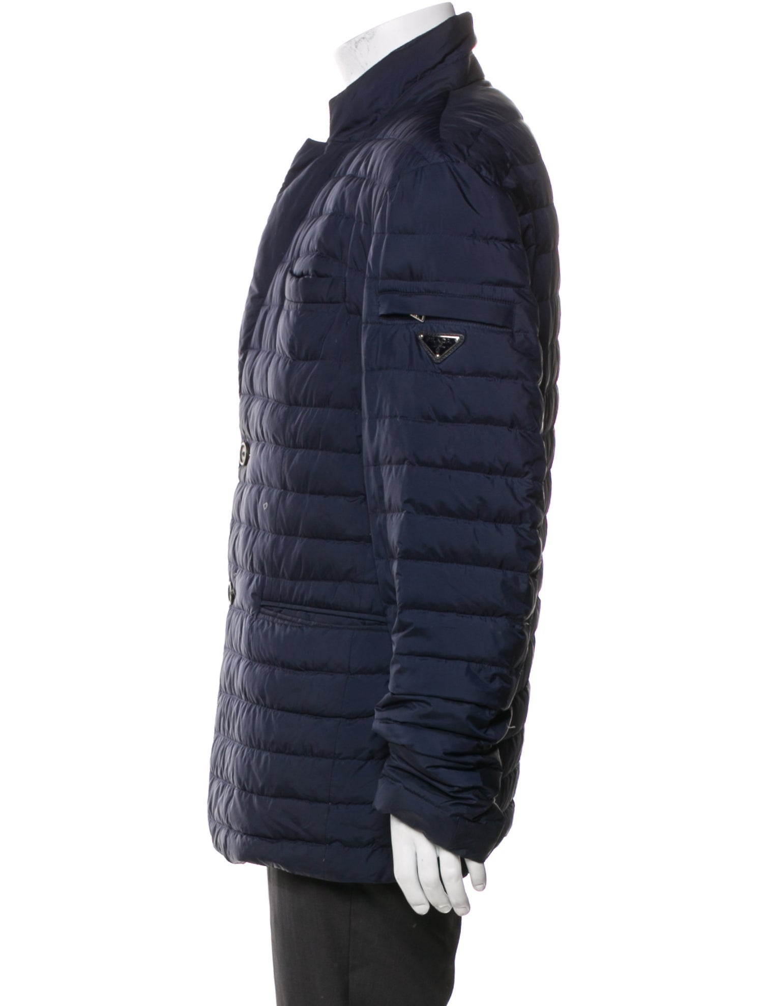 Prada 2014 Enameled Metal Triangle Puffer Coat