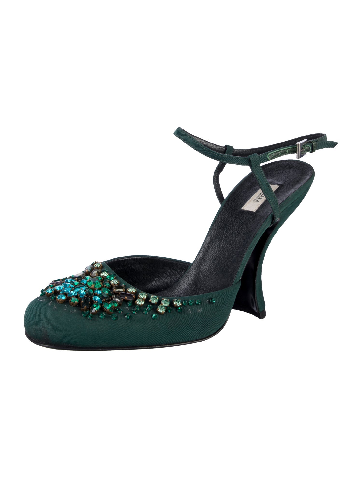 Prada Vintage Crystal Embellishments D'Orsay Pumps