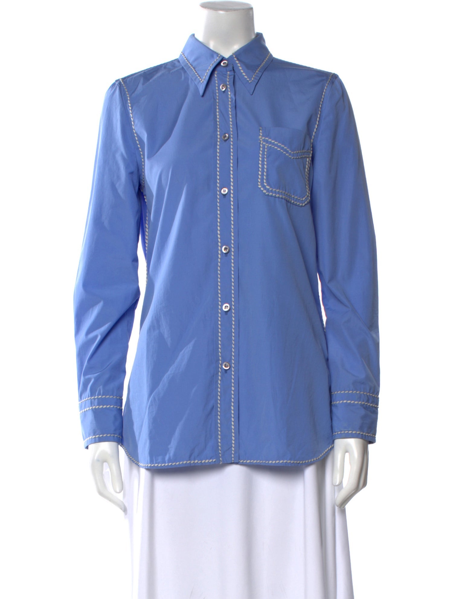 Prada 2015 Long Sleeve Button-Up Top