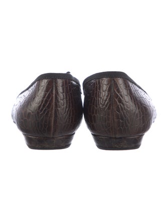 Prada Embossed Leather Flats