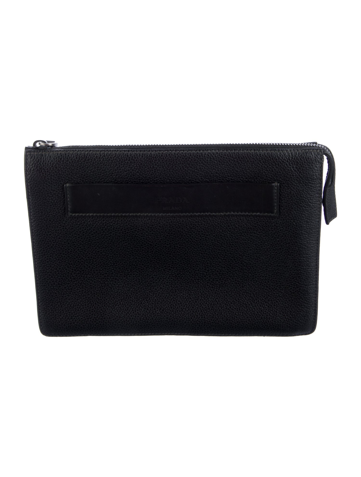 Prada Enameled Metal Triangle Portfolio