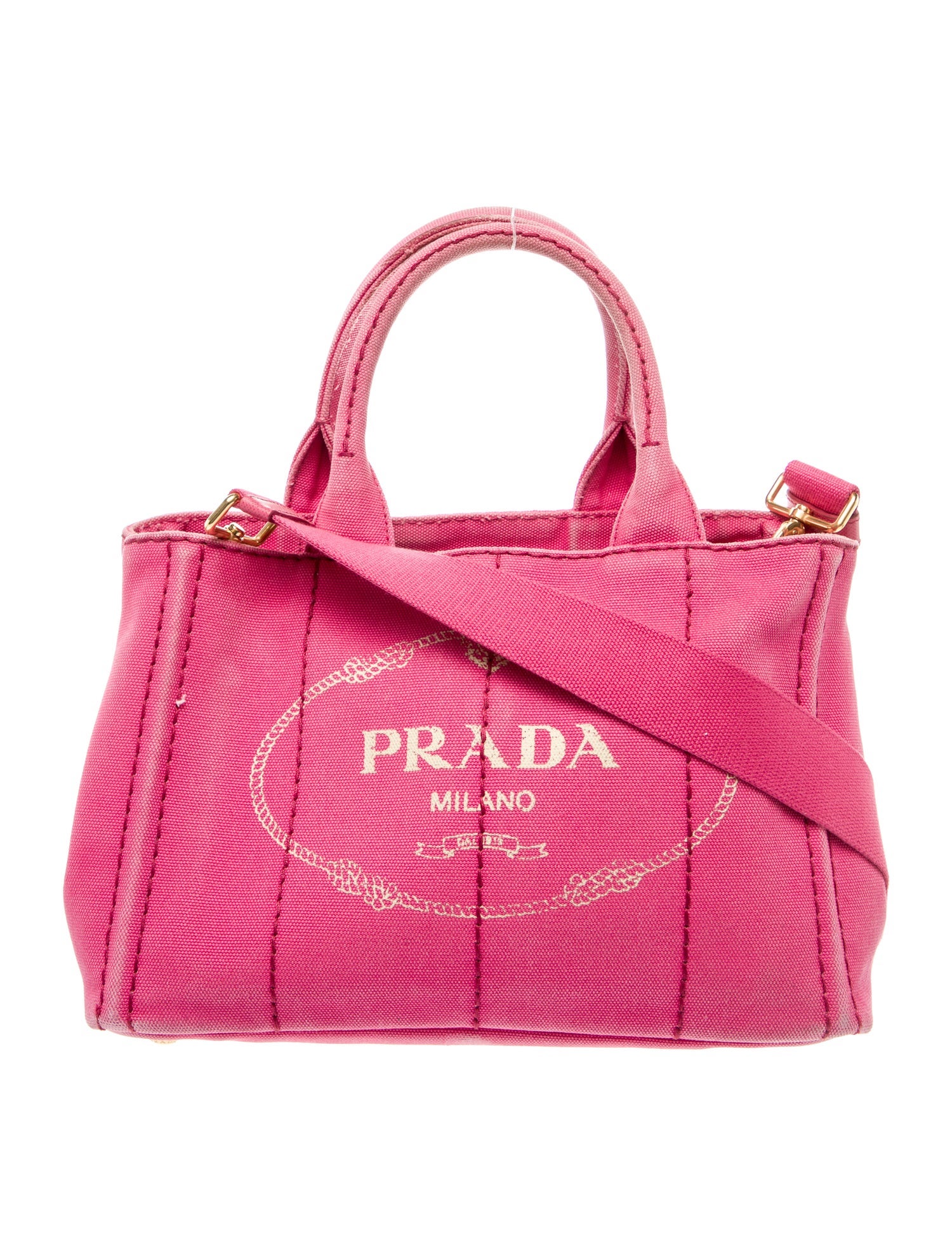 Prada Enameled Metal Triangle Shoulder Bag
