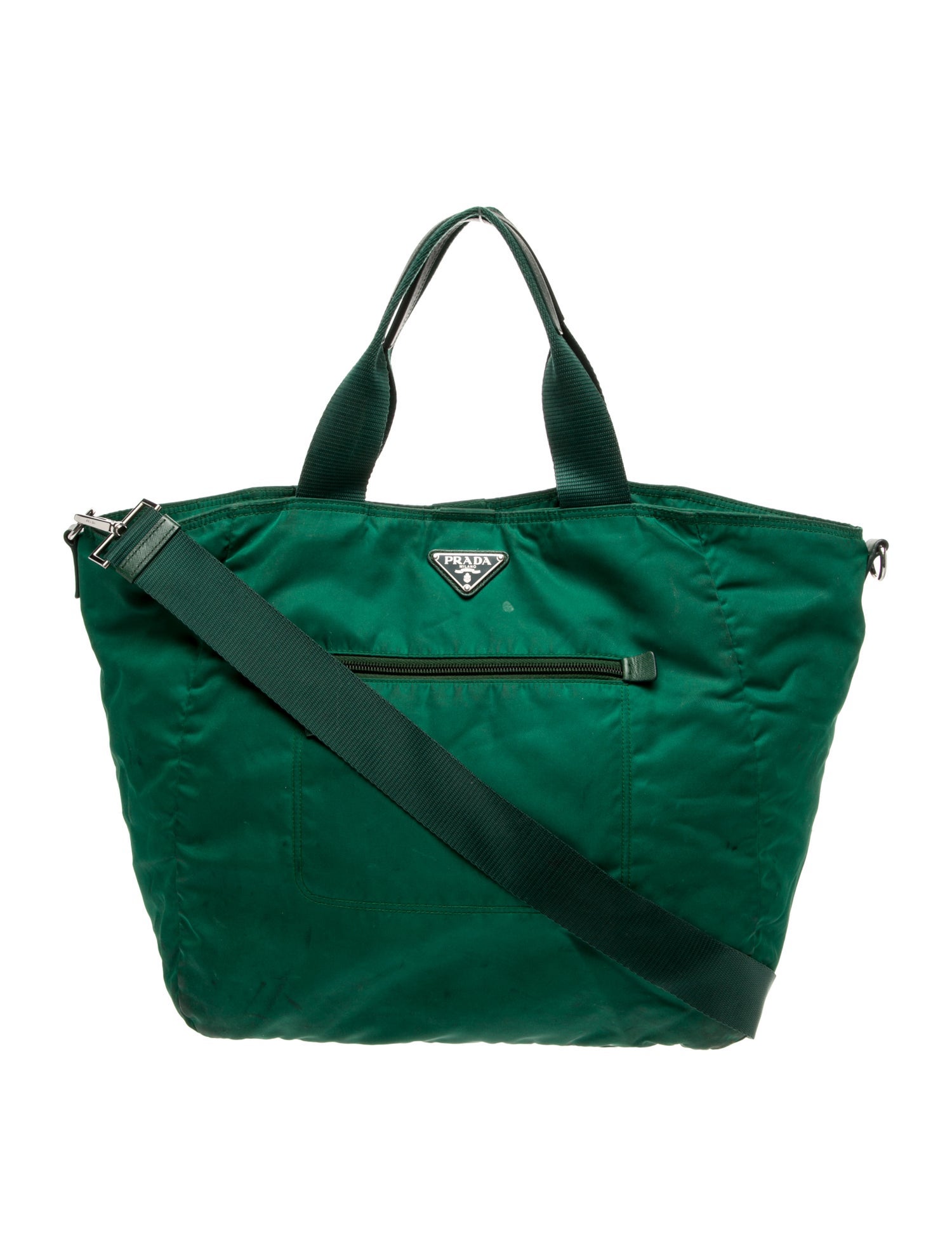 Prada Enameled Metal Triangle Messenger Bag