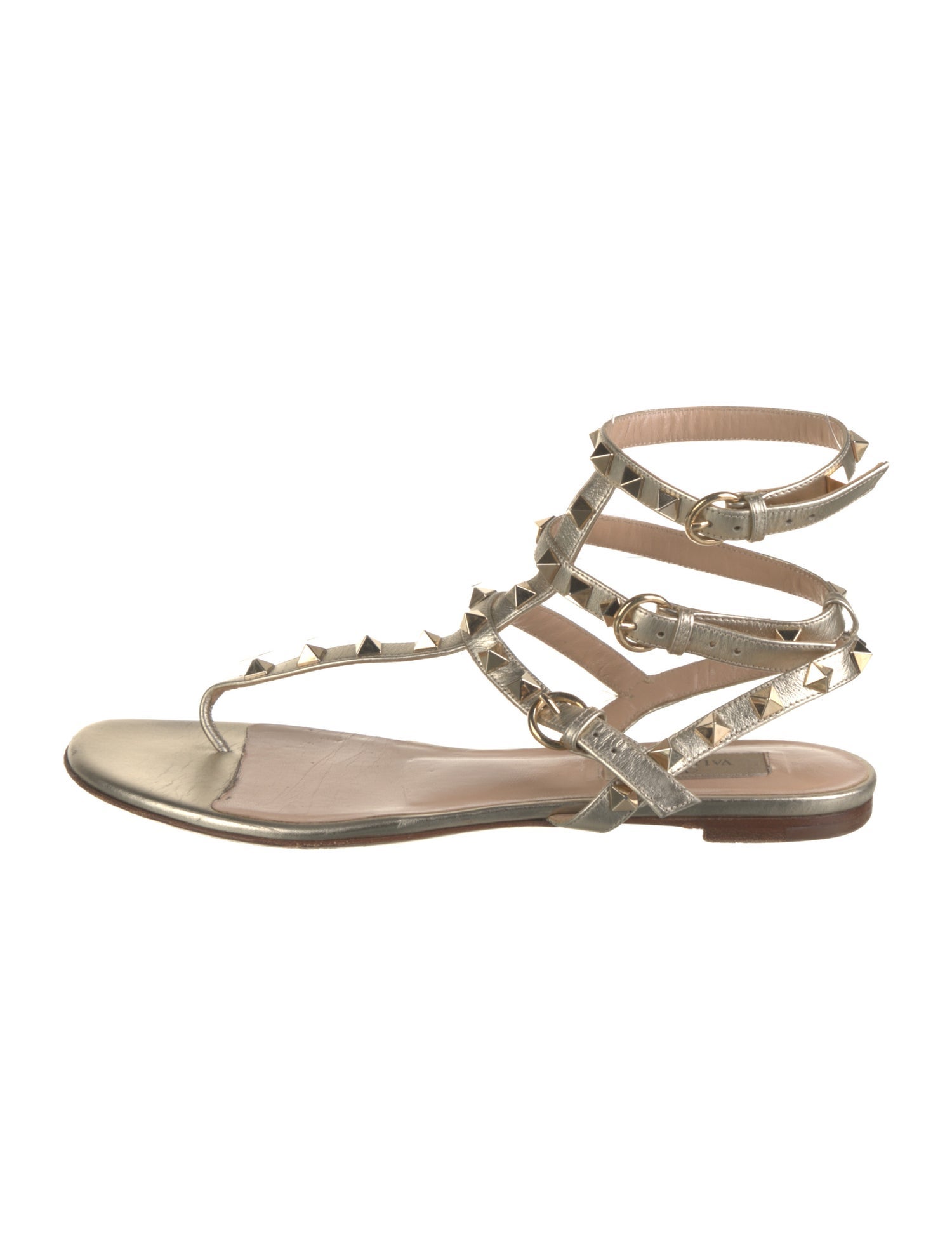 Valentino Garavani Atelier Leather Studded Accents Gladiator Sandals