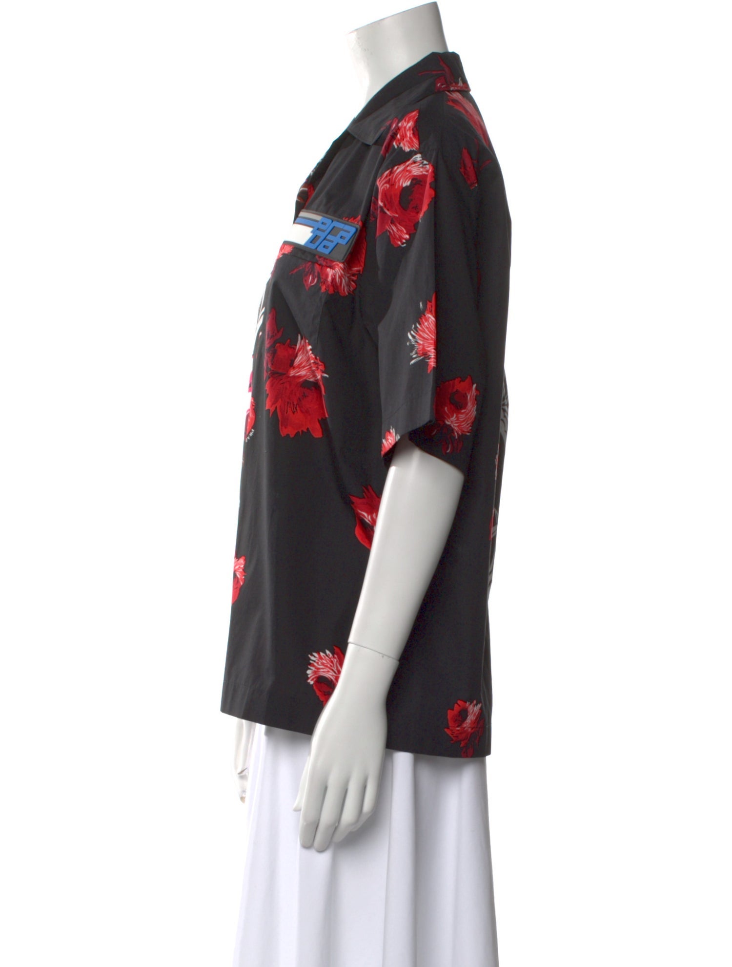 Prada 2018 Floral Print Button-Up Top