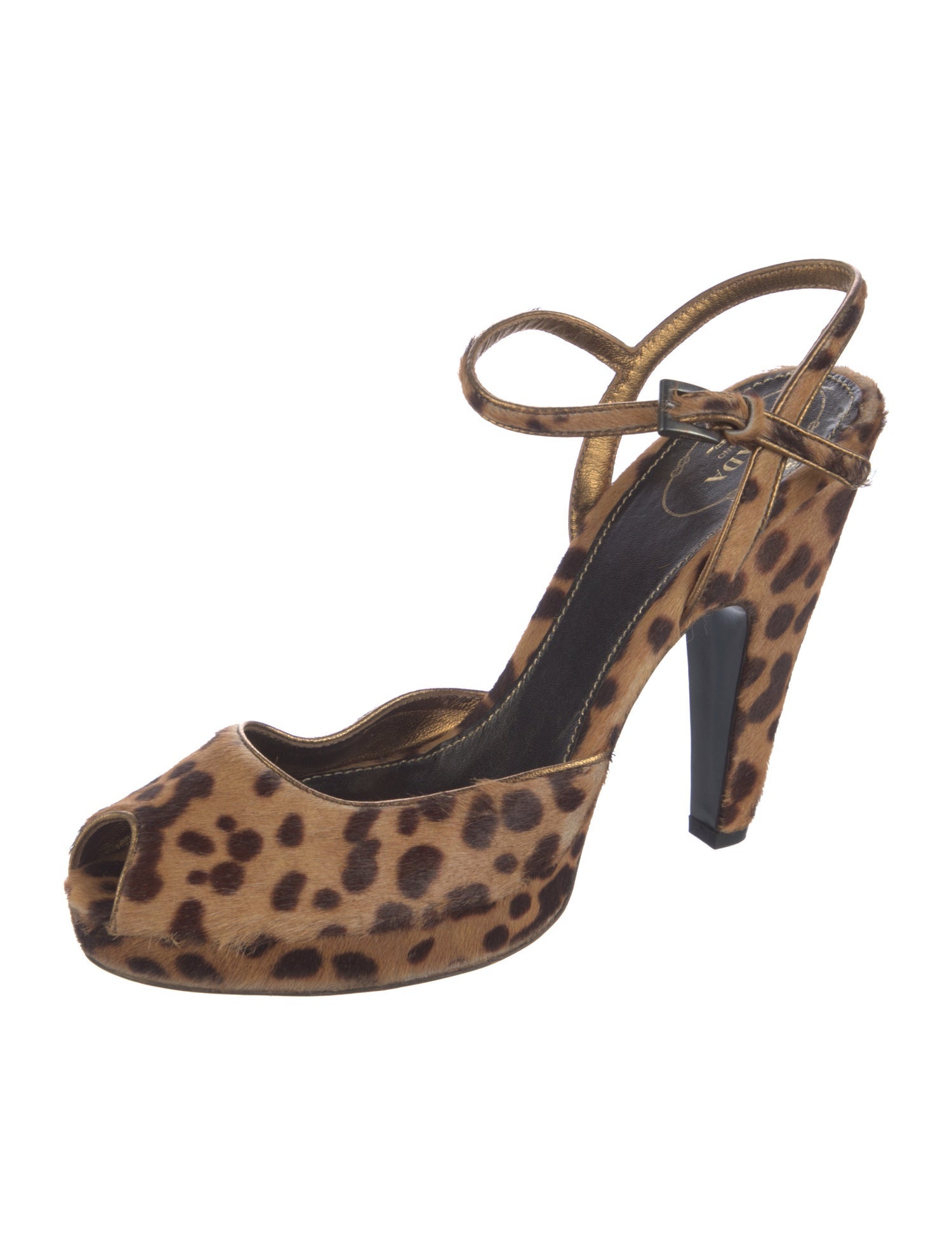 Prada Ponyhair Animal Print Slingback Pumps