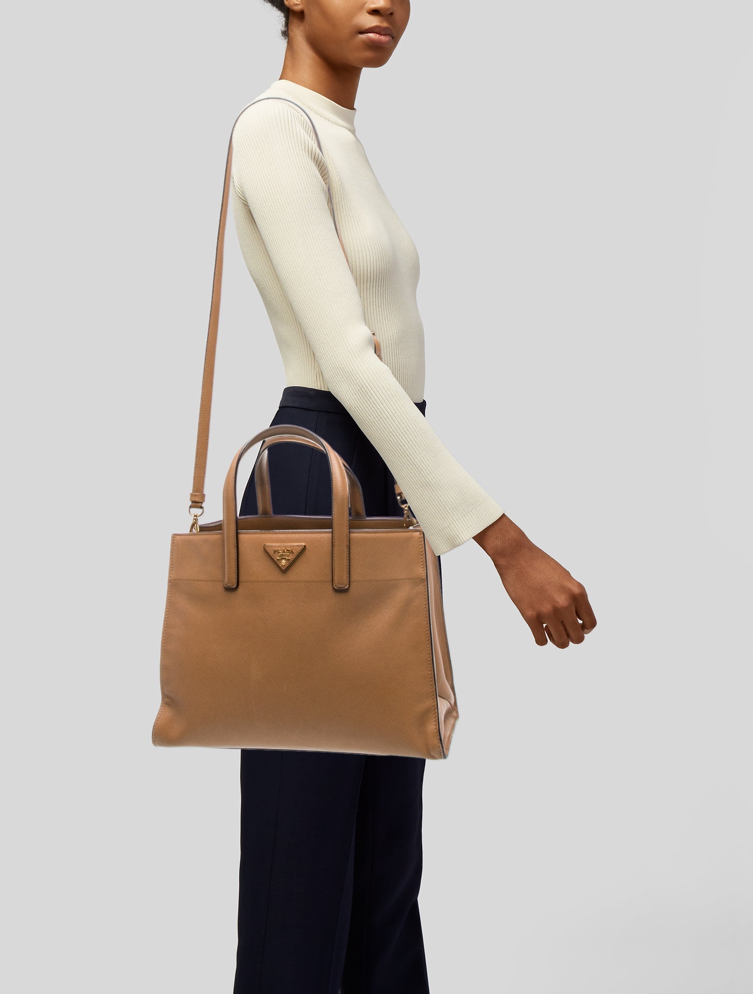 Prada Saffiano Leather Top Handle Bag