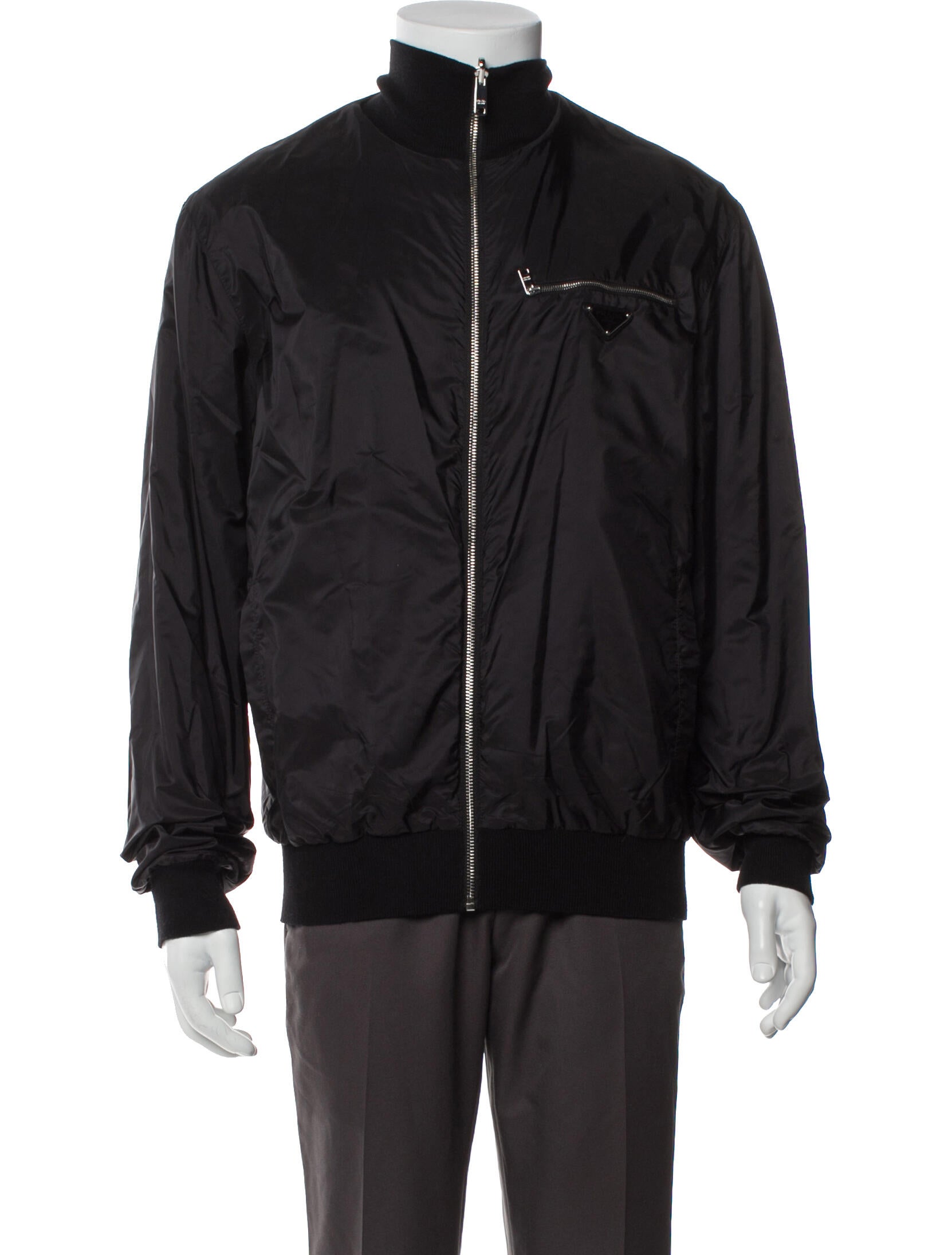 Prada 2019 Enameled Metal Triangle Windbreaker