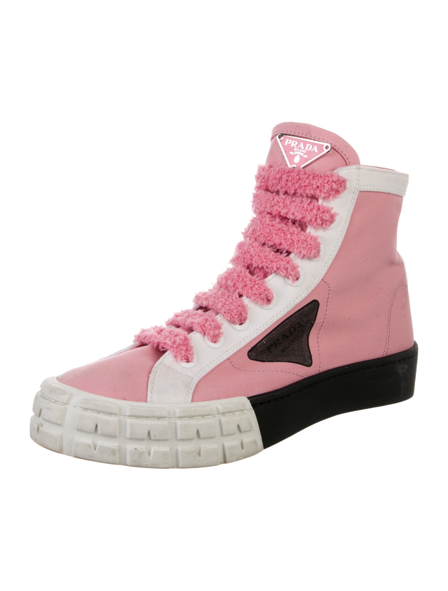 Prada Canvas Wedge Sneakers