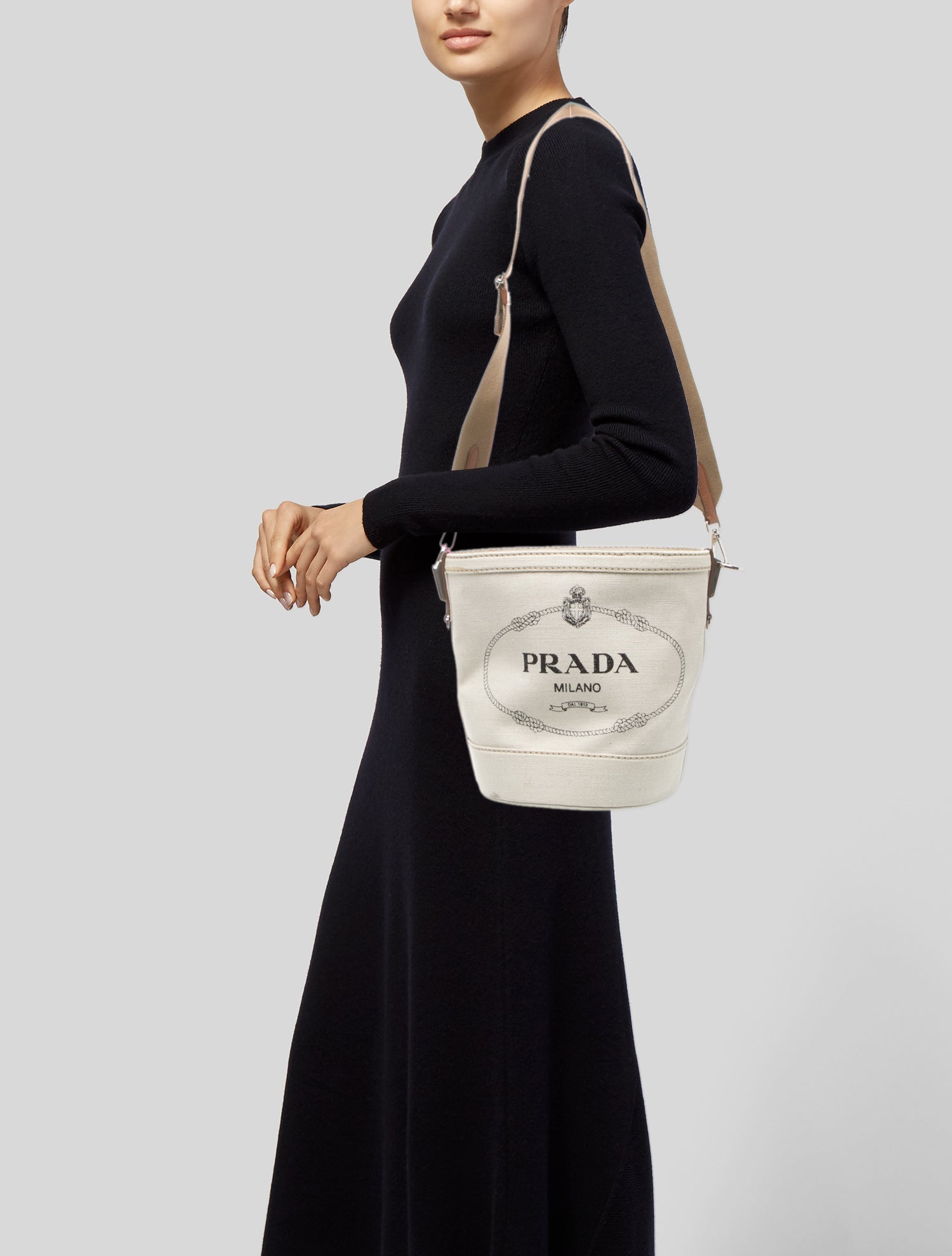 Prada Canvas Bucket Bag Small