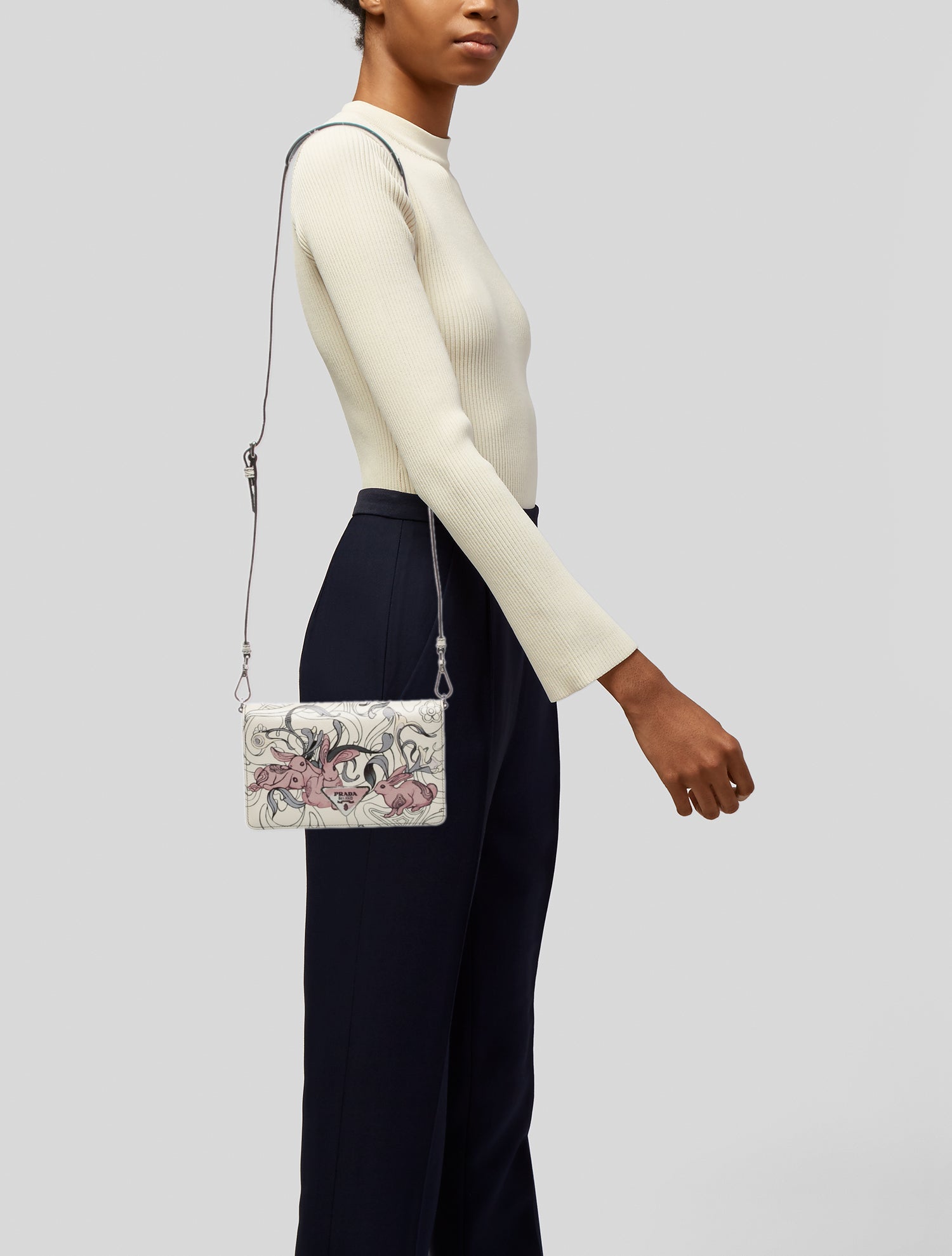 Prada Glace Calf Leather rabbit