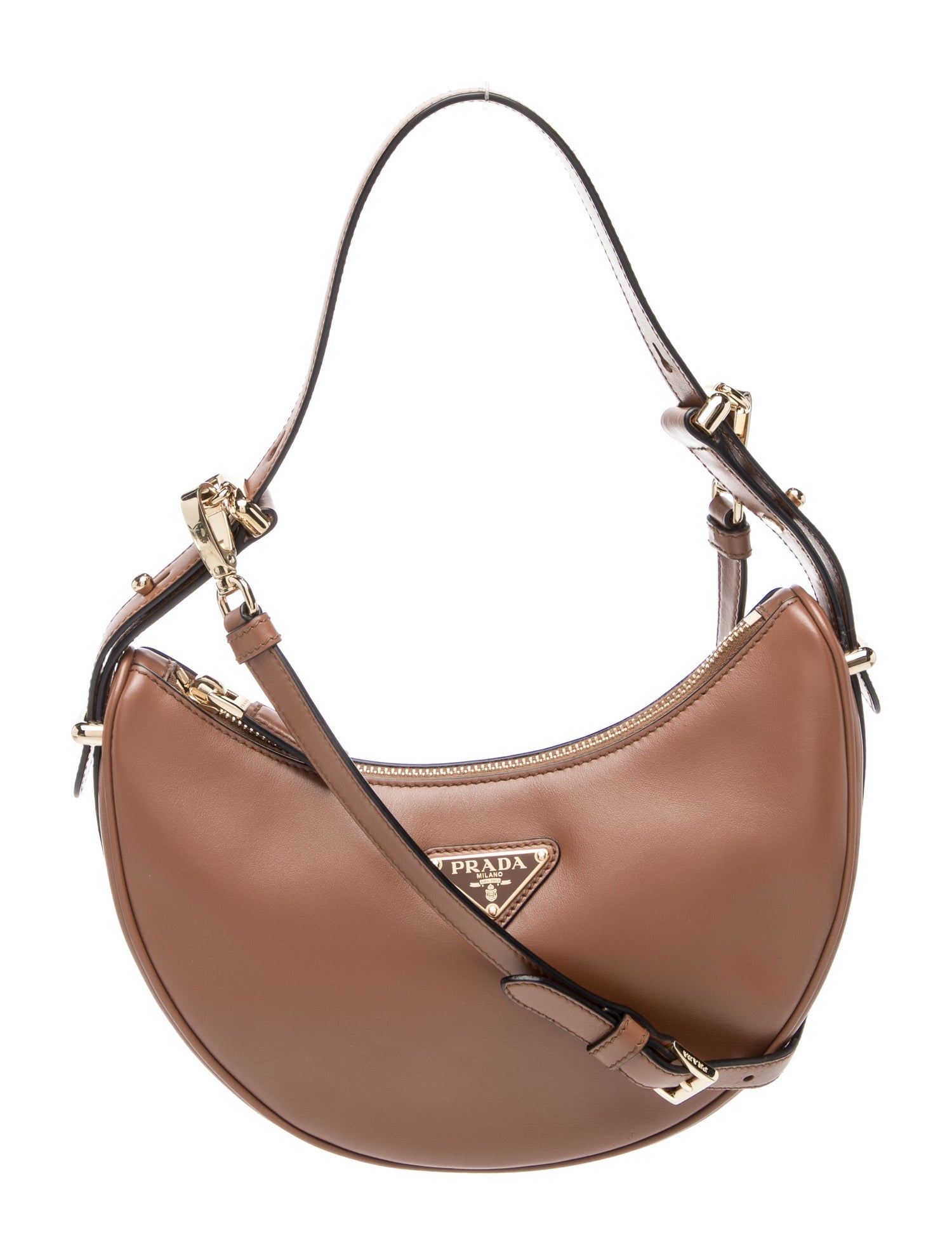 Prada Enameled Metal Triangle Arque Small