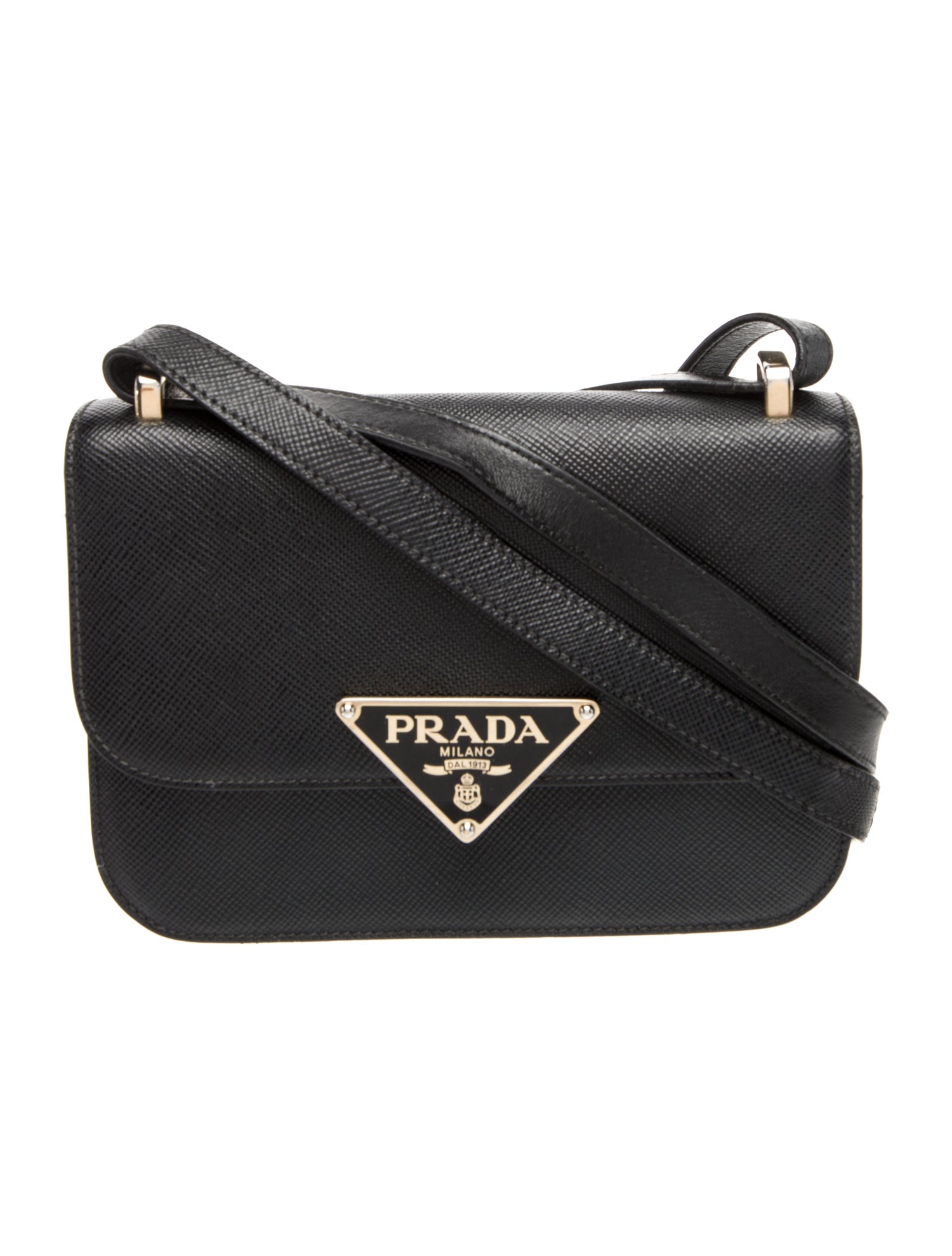 Prada Enameled Metal Triangle Emblème
