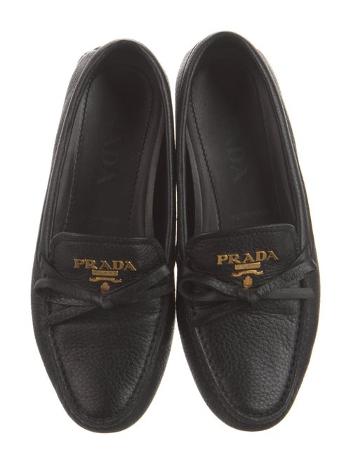 Prada Leather Bow Accents Loafers